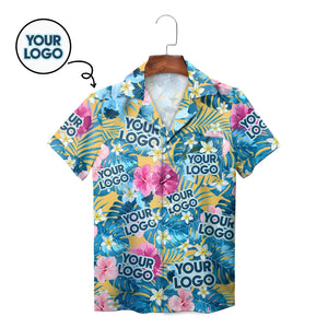 Personalised face print floral tropical Hawaiian shirt mockup variant 2