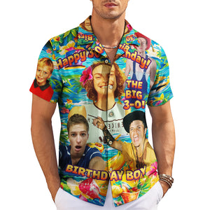 Personalised birthday photo collage tropical Hawaiian shirt variant 3