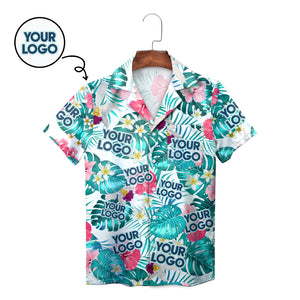 Custom face Hawaiian shirt monstera leaves pink floral print variant 2