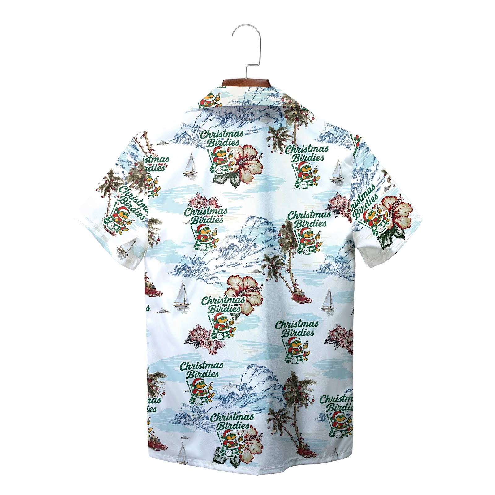 Christmas Birdies golf frog tropical palm tree Hawaiian shirt variant 2