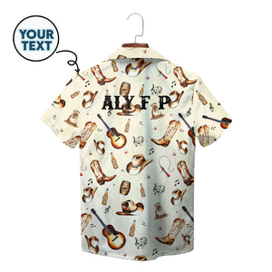 Cream Hawaiian shirt with cowboy hats boots guitars CMC 2026 variant 2