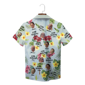 Personalised sage hibiscus 60th birthday crew Hawaiian shirt variant 2