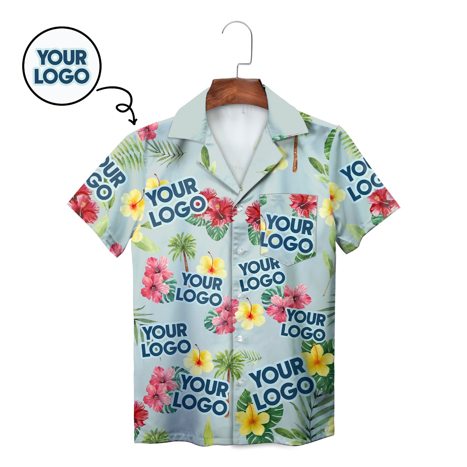 Personalised face photo birthday Hawaiian shirt tropical floral variant 2